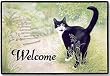 Chesterton Black and White Welcome Tuxedo Cat Doormat Rug