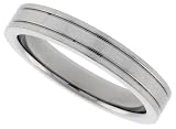 Surgical Steel Narrow under 3/16' (4 mm) Flat Band with 2 Stripes