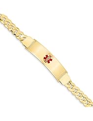 14k Yellow Gold 7in Medical Jewelry ID Bracelet. Metal Wt- 21.37g
