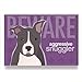 Pit Bull Fridge Magnet - Beware Aggressive Snuggler - Blue and White Pit Bull