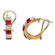14K Yellow Gold Ruby and Diamond Earrings