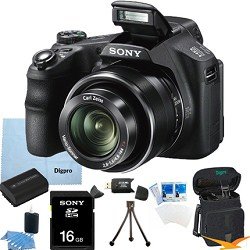 Sony Cyber-shot DSC-HX200V 18.2 MP Exmor R CMOS Digital Camera with 30x Optical Zoom and 3.0-inch LCD BUNDLE with Sony 16GB Card, Spare Battery, Card Reader, Case, Mini Tripod, LCD Screen Protectors, Lens Cleaning Kit, Microfiber Cleaning Cloth