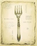 Parisian Serving Fork Categories Art Poster Print by Emily Adams, 7x9