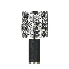 Candice Olson Sydney Table Lamp,Black and Chrome Base with Abalone Shell Shade, 14-Inch by... by Candice Olson