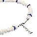 Hawaiian White and Blue Square Cut Puka Shell Necklace with Lobster Lock