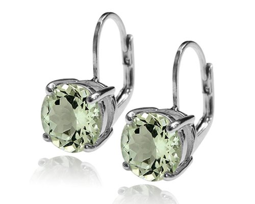Sterling Silver Green Amethyst Pendant and Earring Set, 18