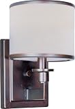 Maxim Lighting 12059WTOI Nexus 1-Light Wall Sconce, Oil Rubbed Bronze Finish with White Fabric Shade