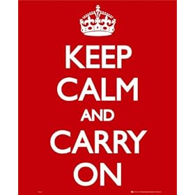 Keep Calm and Carry On (Motivational, Red) Art Poster Print - 61x91 cm