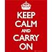 Keep Calm and Carry On (Motivational, Red) Art Poster Print - 61x91 cm
