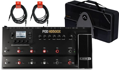 Line 6 POD HD500X Guitar Multi-Effects Processor w/DLX Pedal Bag and (2) 18.6' Guitar Cables Line 6 POD HD500X Guitar Multi-Effects Processor w/DLX Pedal Bag and (2) 18.6' Guitar Cables