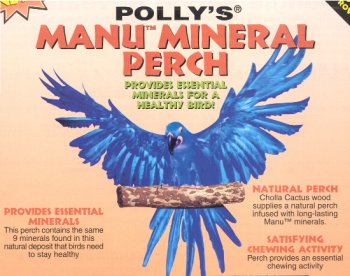 Pollys Pet Products Manu Mineral Bird Perch Size Large 9in