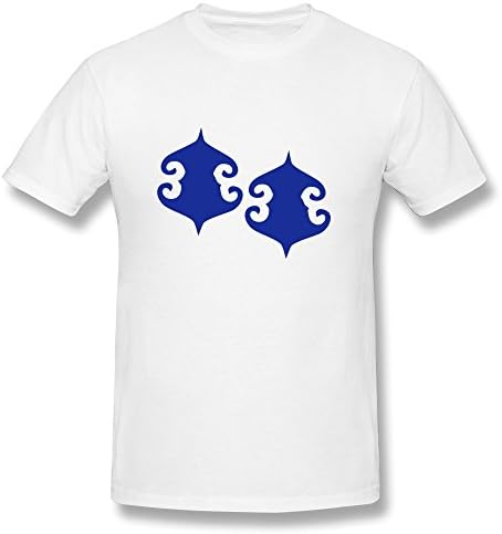 HLHMarket Men's Unique Shapes Pattern Art Cotton Round Collar T Shirt XS White