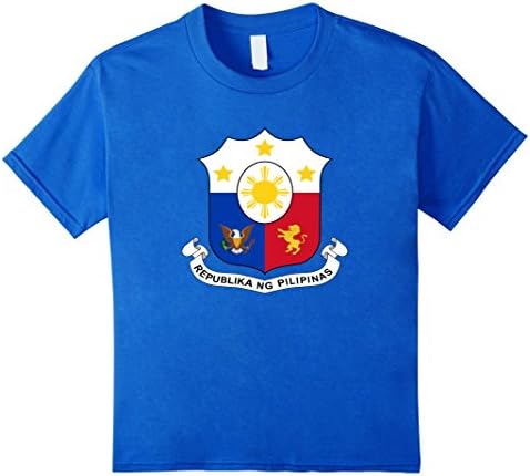 Kids Philippines Coat Of Arms Filipino Emblem Symbol T-Shirt 8 Royal Blue