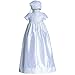 Short Sleeve Beaded Silk Dupioni Christening Gown #C46