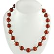 Handmade Coral Necklace With Silver Floral Beads