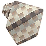 Ken Scott Gray Shaded Checked Woven Silk Tie