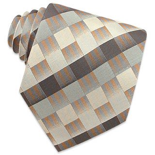 Ken Scott Gray Shaded Checked Woven Silk Tie