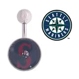 Seattle Mariners 316L Stainless Steel Belly Ring - 14G - 3/8 Inch Bar Length - Sold Individually