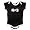 ABCD - Rocker Retro Ringer Tee Silly Baby Onesie, Black, 3 - 6 Months