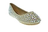 Larissa 39K Little Girls Rhinestone Ballet Ballerina Flats Champagne 10