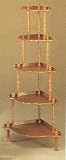 Southwest Traditional Style Five-Tier Wall Unit Corner Rack Oak Finish