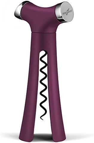 4 in 1 Wine Opener-screwpull Corkscrew with Pour Spout, Bottle Stopper, Wine Foil Cutter (Purple)