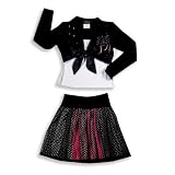 Rubbies - Girls Long Sleeve Skirt Set, Black, White