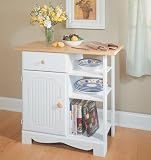 White Kitchen Island with Natural Top