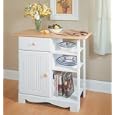 White Kitchen Island with Natural Top