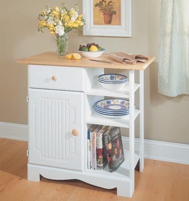 Childrens Toyshop  Kitchen & Housewares : White Kitchen Island with Natural Top