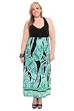 Torrid Plus Size Black and Green Floral Print Ruffle Maxi Dress