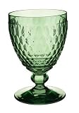 Villeroy & Boch Boston Green Crystal Goblets, Set of 4