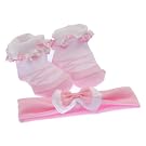 Baby Booties, Ballet Design with Headband