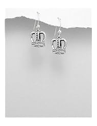 Crown Earrings In 92.5 Sterling Silver