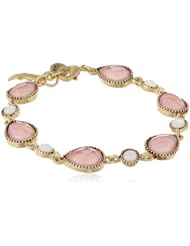 NINE WEST VINTAGE AMERICA "Along The Shore" Worn Gold Tone Rose Flex Bracelet, 7.25"