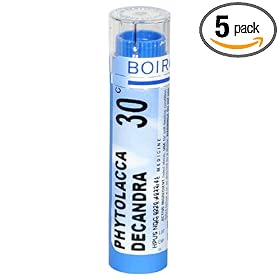 Boiron Homeopathic Medicine Phytolacca Decandra, 30C Pellets, 80-Count Tubes (Pack of 5)