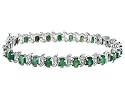 Emerald Bracelet with Diamond 13 Carat (ctw) in Sterling Silver
