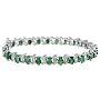 Emerald Bracelet with Diamond 13 Carat (ctw) in Sterling Silver