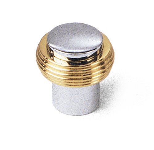 Laurey 40526 Gleaming Solid Brass 1-1/4-Inch Diameter Knob, Chrome with Brass Ends