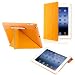 Orange Triangle Multi Fold Magnetic Smart Slim Full Body PU Leather Case Cover for Apple New iPad 3 4G iPad 2 with Stylus