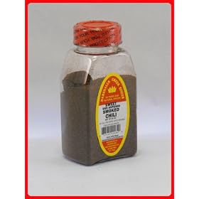 SMOKED SWEET SAN ANTONIO CHILI POWDER FRESHLY PACKED IN LARGE JARS, spices, herbs, seasonings