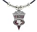 San Francisco 49ers Leather Necklace Beads & Pewter Pendant - NFL Football Fan Shop Sports Team Merchandise