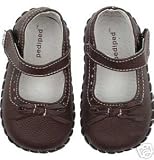 Pediped Isabella Brown Leather Infant Baby Toddler Mary Janes Shoes by Pediped