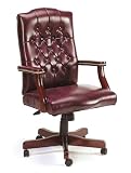 Review Stacks and Stacks  / Traditional Style Desk Chair with Button Tufts and Classic Vinyl (Oxblood) (26
