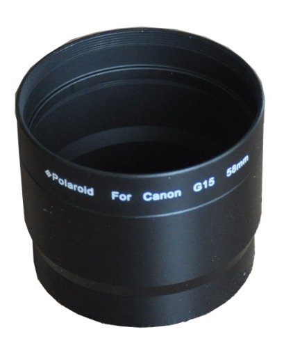 Polaroid, adaptateur pour filtre et objectif de 58 mm pour Canon Powershot G15 (équivalent à LA-DC58L)  Polaroid, adaptateur pour filtre et objectif de 58 mm pour Canon Powershot G15 (équivalent à LA-DC58L)