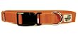Designer Dog Collar - Bamboo Falling Leaves Single Layer Buckle Dog Collar - Orange - Small - Made in USA