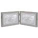 Lawrence Frames Hinged Double (Horizontal) Metal Picture Frame Pewter Finish with Delicate Beading, 4 by 6-Inch