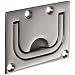 Sugatsune 316 Stainless Steel Ring Pull Handle, Polished Finish, Mounted Plate, Rectangular Grip