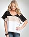 bebe Color Block Mesh Cold Shoulder Top