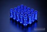 Godspeed Forged Aluminum 29g Type 3 50mm Lug Wheel Nuts 20 Pcs Set M12x1.25mm Blue Color